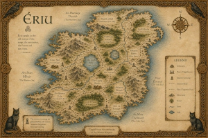 Map of Ériu in The Guardians Trilogy
