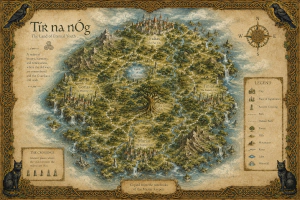 Map of Tír na nÓg in The Guardians Trilogy